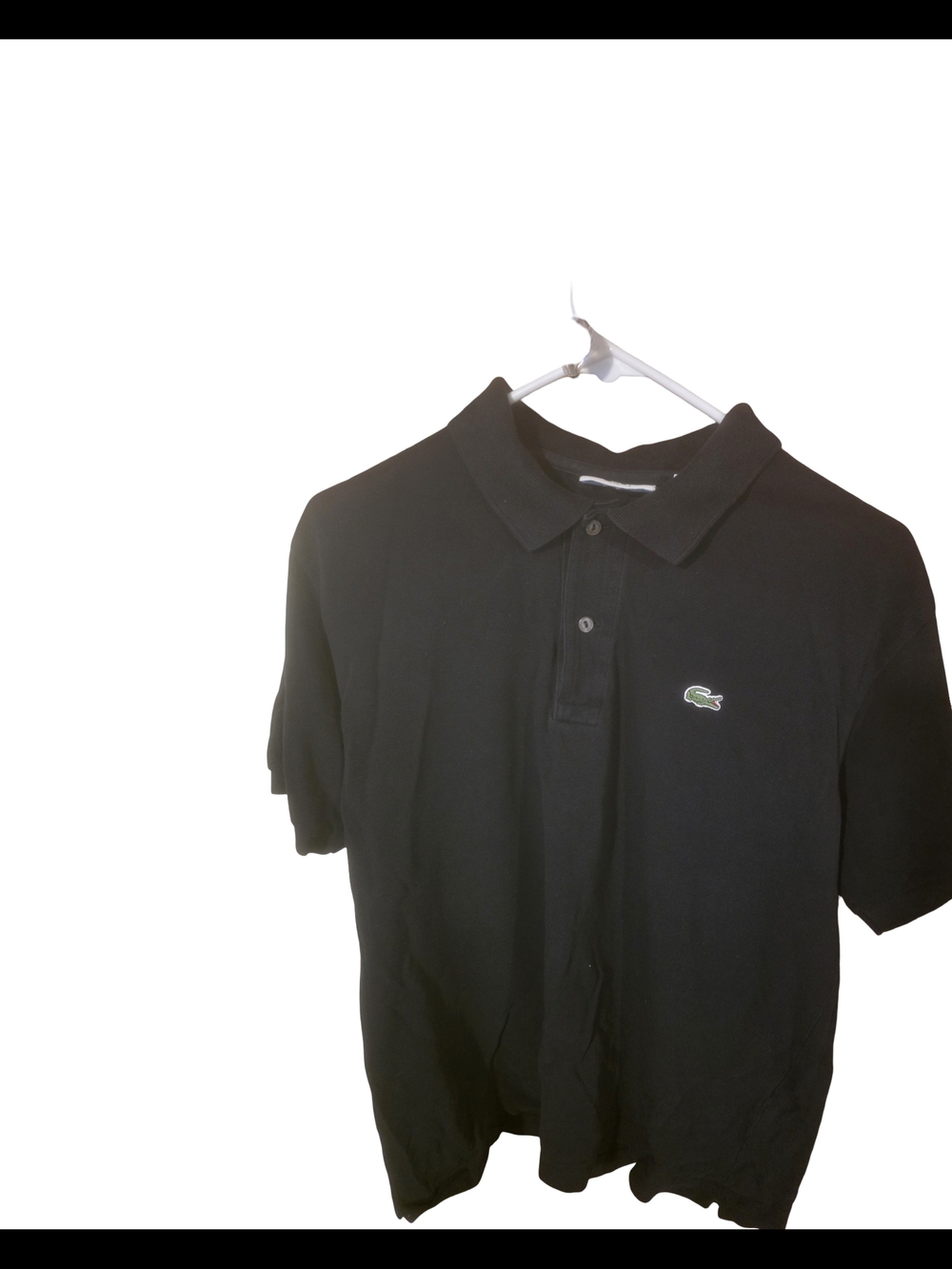 Lacoste Black Polo with Green Crocodile Logo